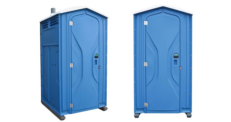Long-term porta potty units on site in Des Moines, Iowa